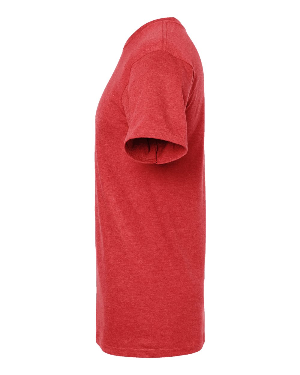 Left View of Heather Red Heavyweight Jersey T-Shirt - 290