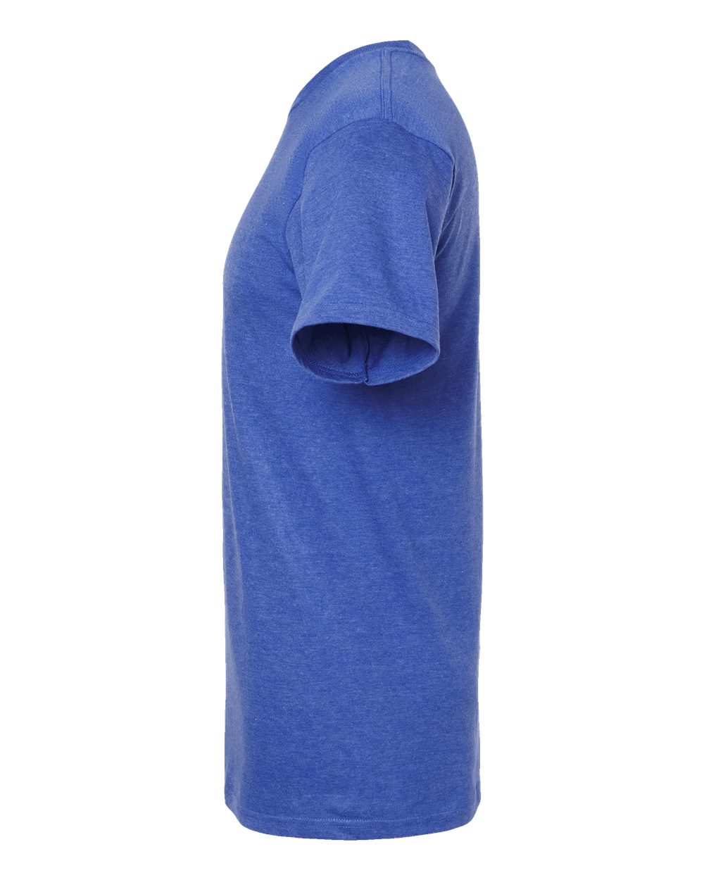 Left View of Heather Royal Heavyweight Jersey T-Shirt - 290