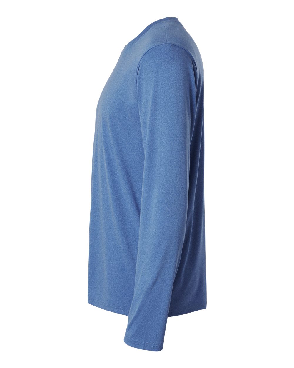 Left View of Heather Royal Pro-Lock Performance Long Sleeve T-Shirt - 48400