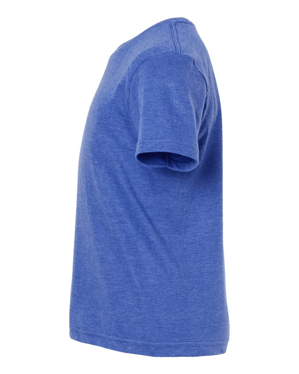 Left View of Heather Royal Youth Fine Jersey T-Shirt - 235