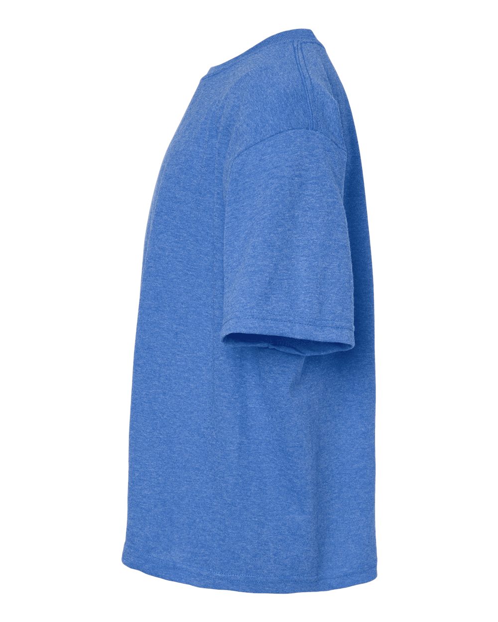 Left View of Heather Royal Youth Gold Soft Touch T-Shirt - 4850