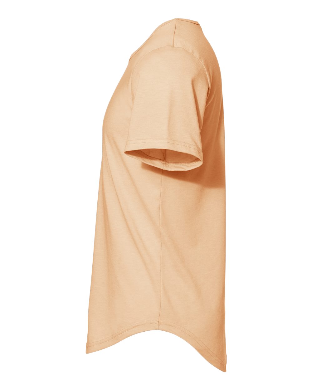 Left View of Heather Sand Dune Jersey Curved Hem Tee - 3003