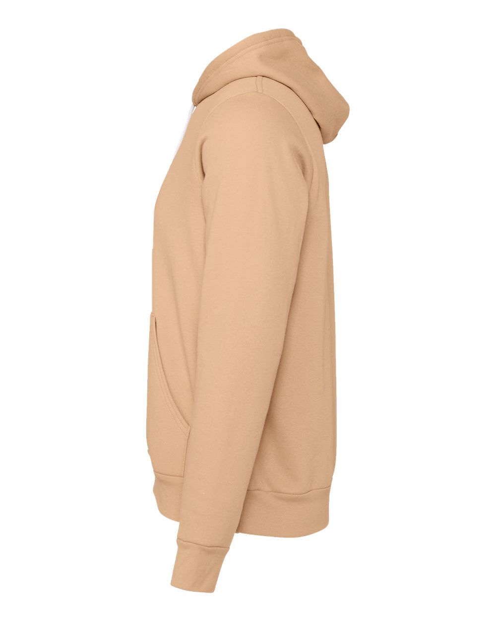 Left View of Heather Sand Dune Sponge Fleece Hoodie - 3719