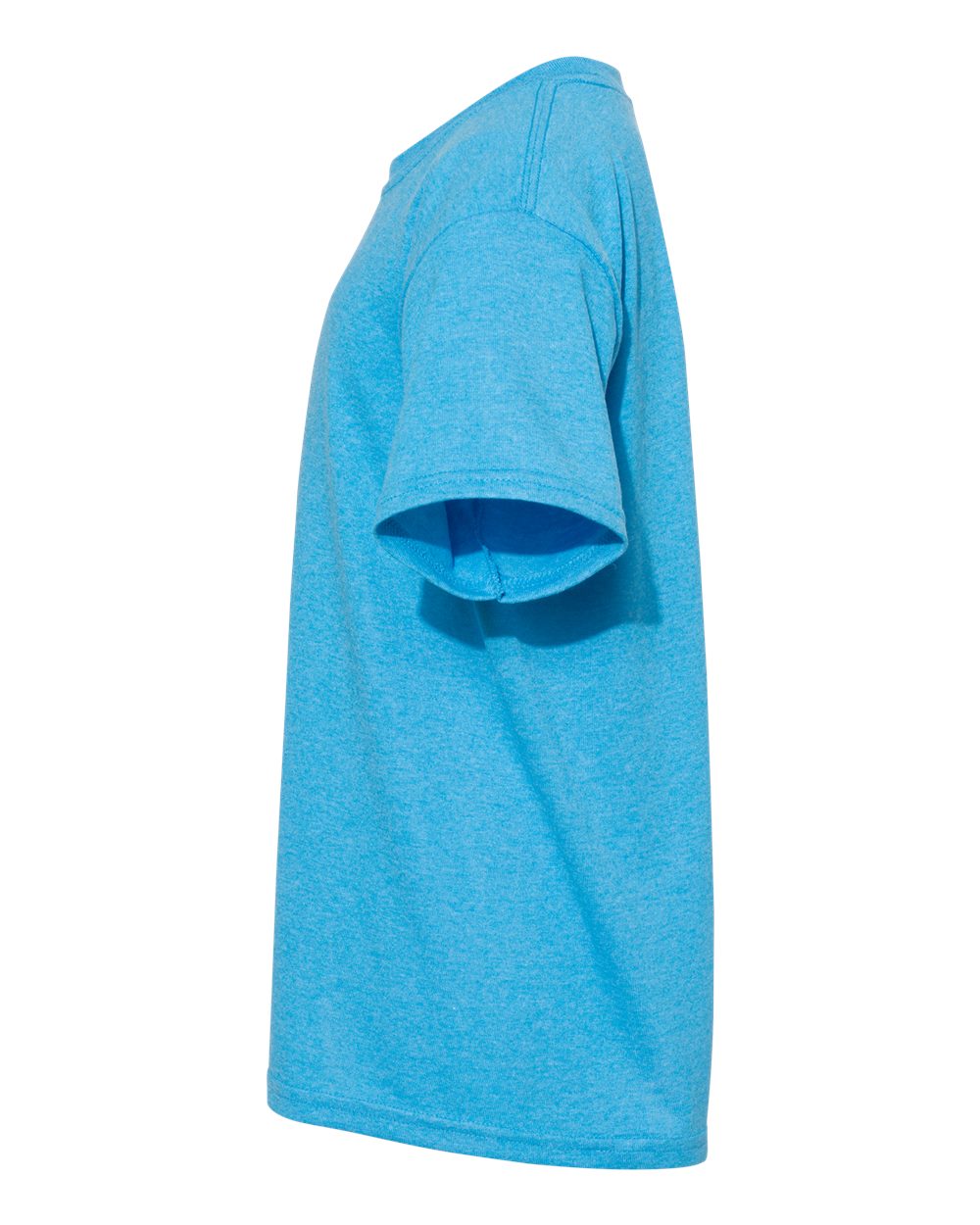 Left View of Heather Sapphire Heavy Cotton™ Youth T-Shirt - 5000B