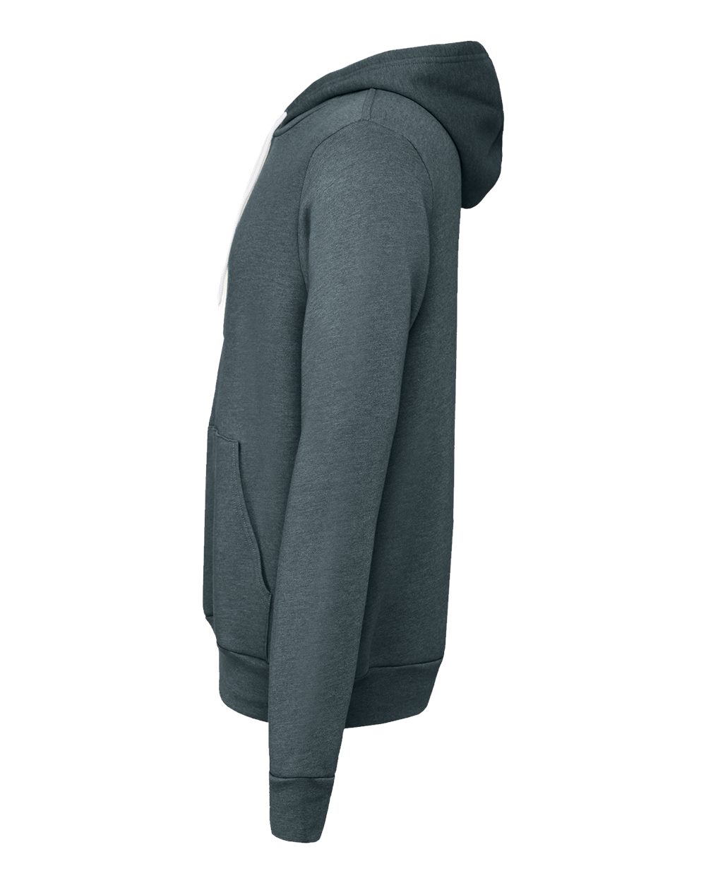 Left View of Heather Slate Sponge Fleece Hoodie - 3719