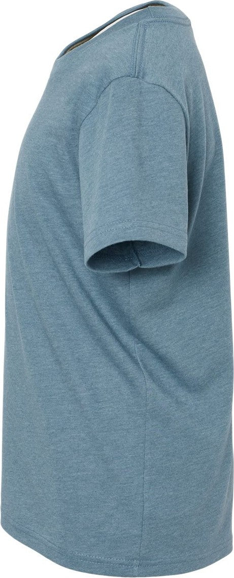 Left View of Heather Slate Youth CVC Jersey Tee - 3001YCVC