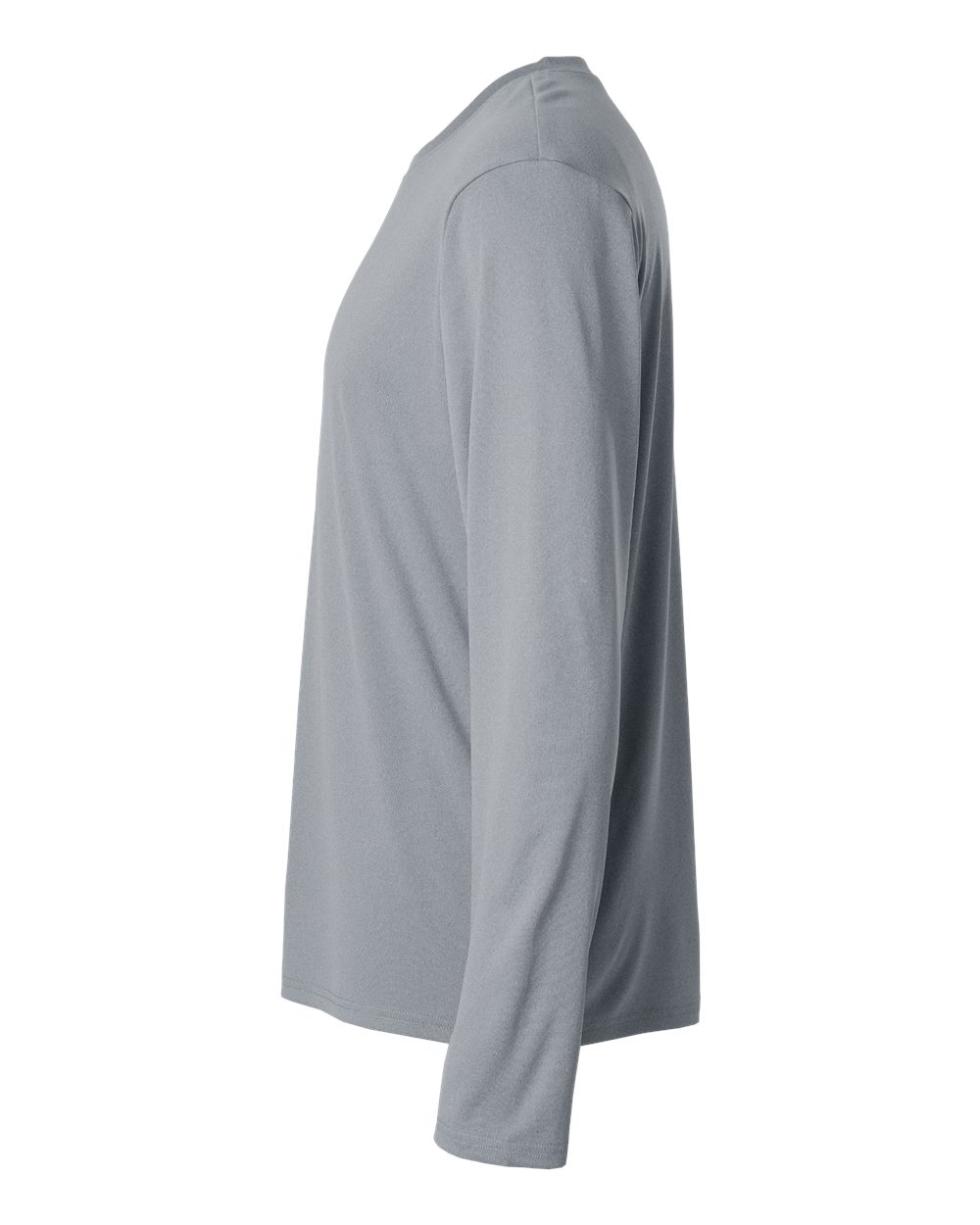 Left View of Heather Steel Pro-Lock Performance Long Sleeve T-Shirt - 48400