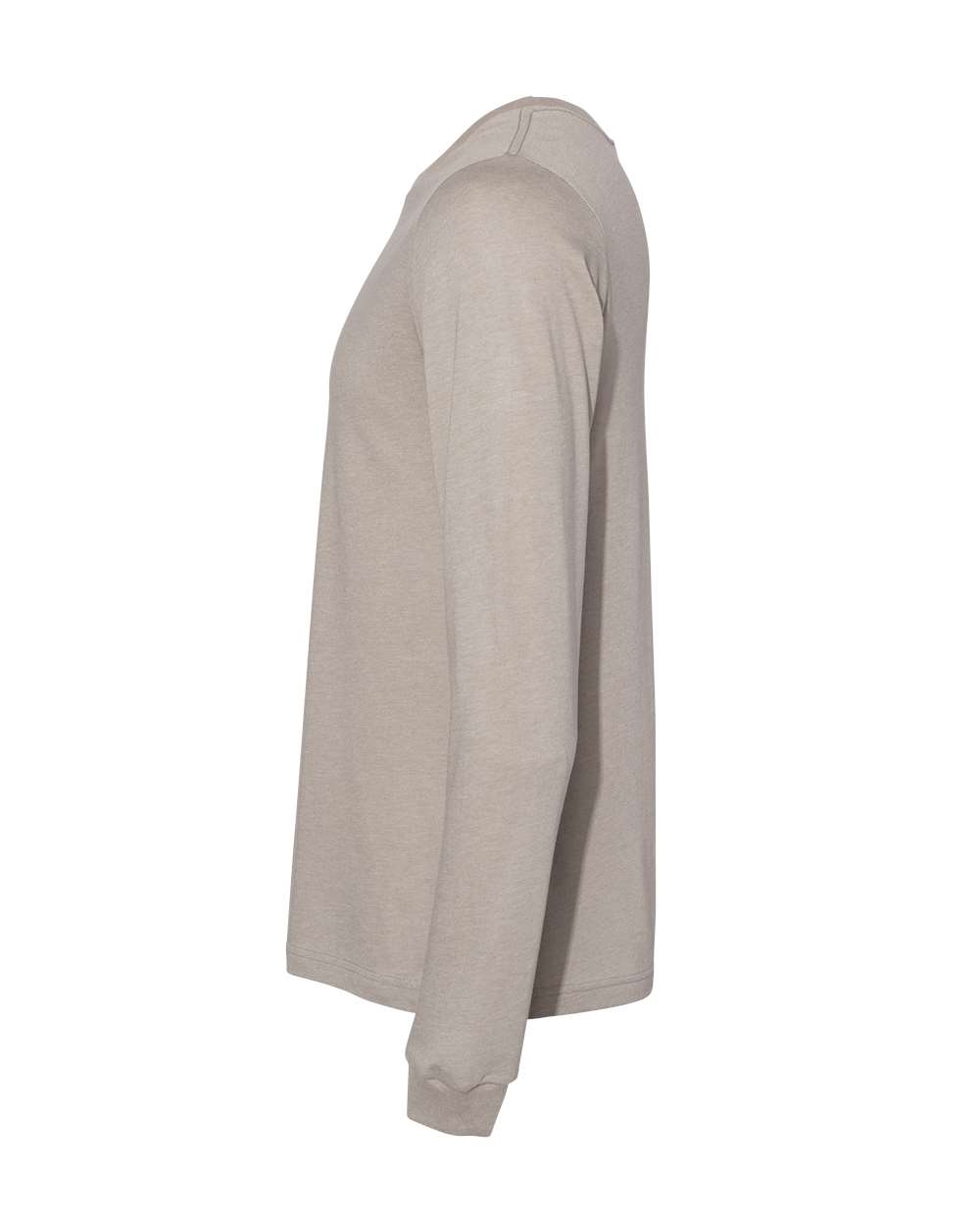 Left View of Heather Stone Heather CVC Long Sleeve Tee - 3501CVC