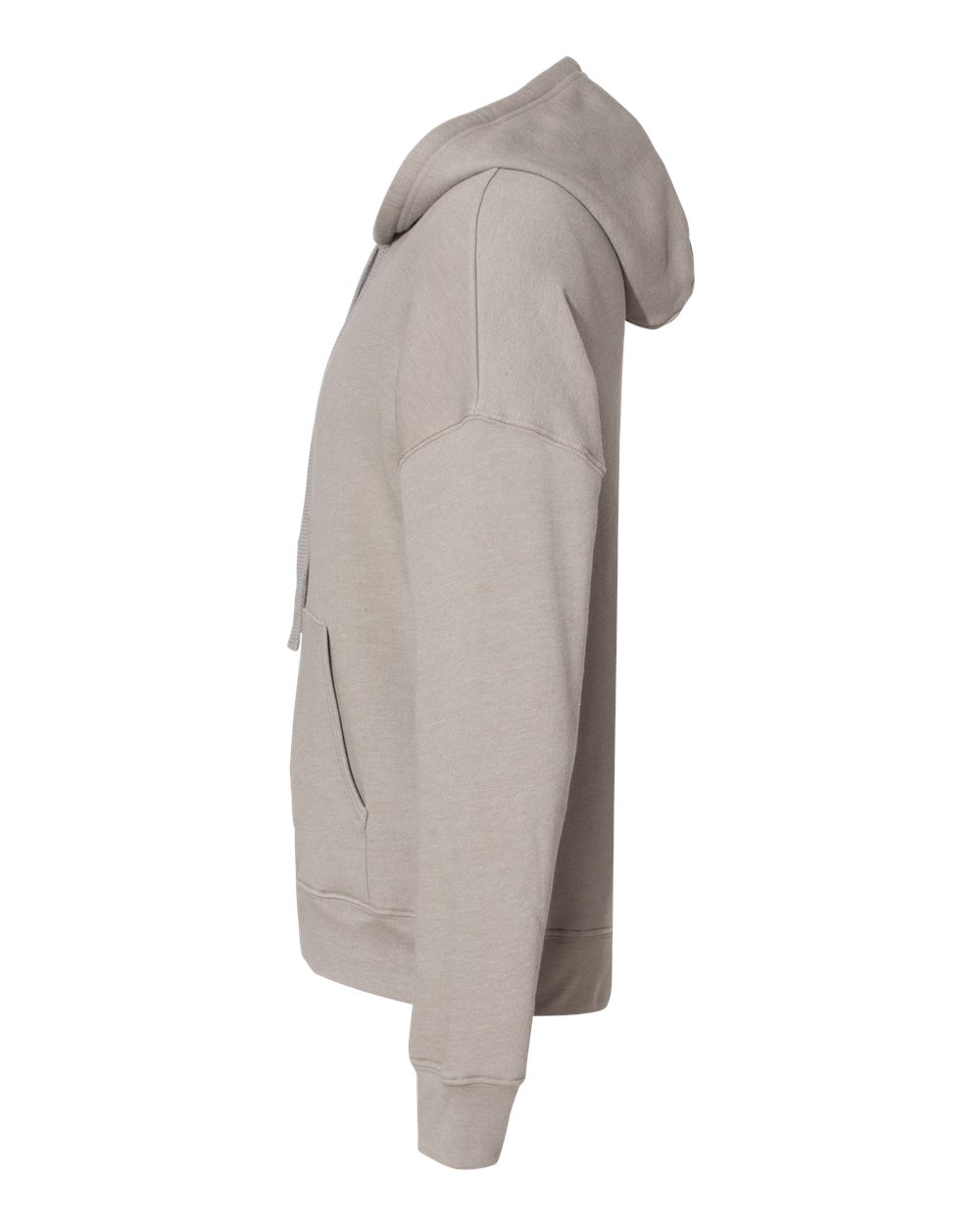 Left View of Heather Stone Sponge Fleece Drop Shoulder Hoodie - 3729