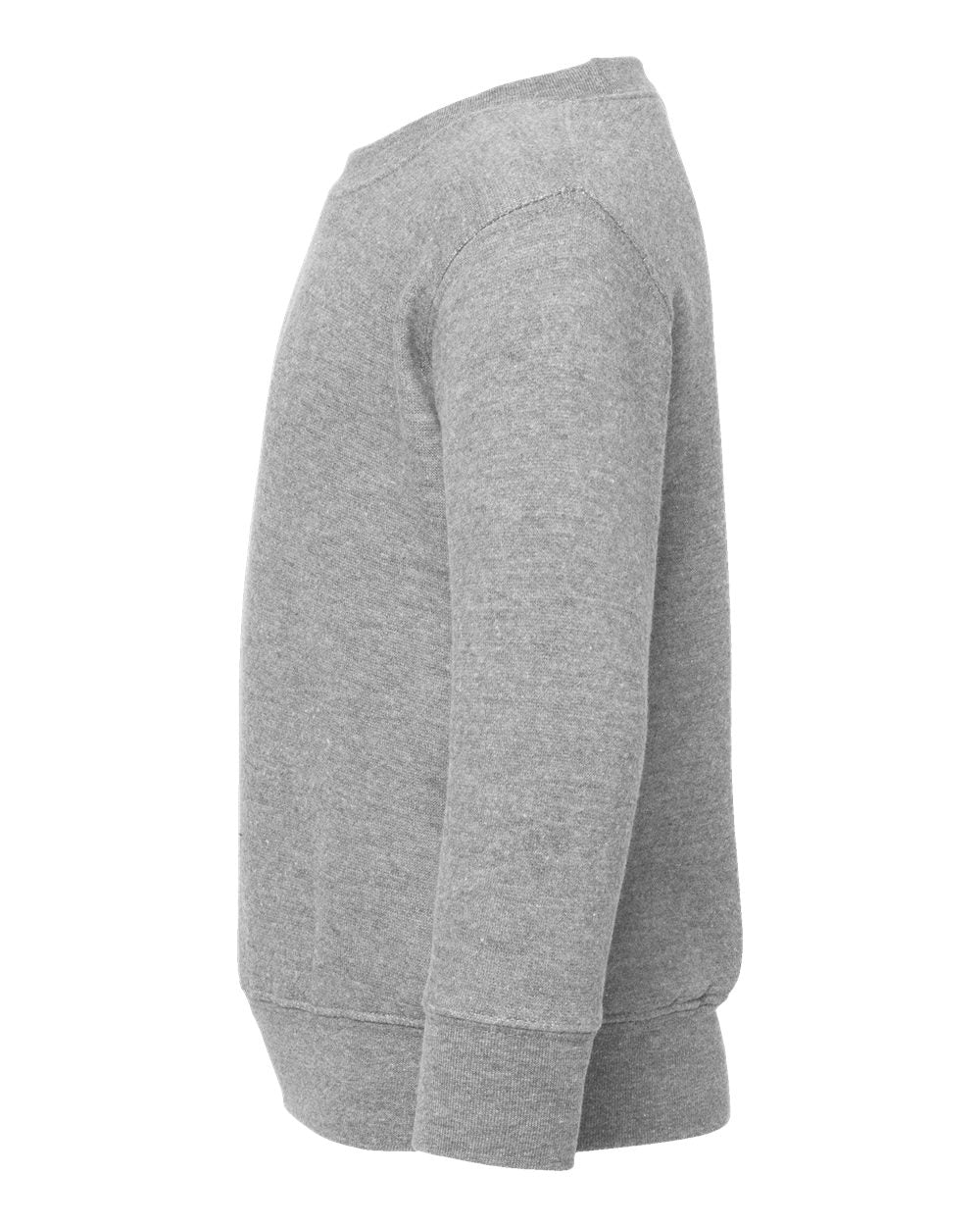 Left View of Heather Toddler Fleece Crewneck Sweatshirt - 3317