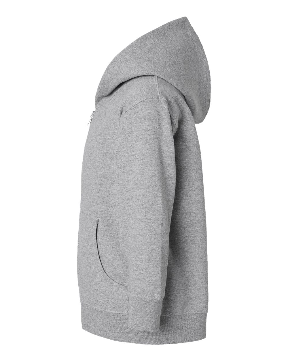 Left View of Heather Toddler Full-Zip Fleece Hoodie - 3346