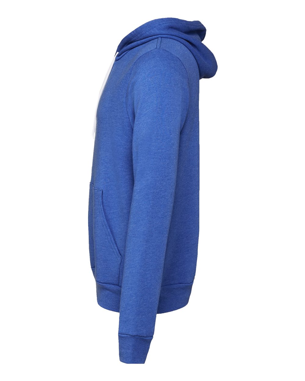 Left View of Heather True Royal Sponge Fleece Hoodie - 3719