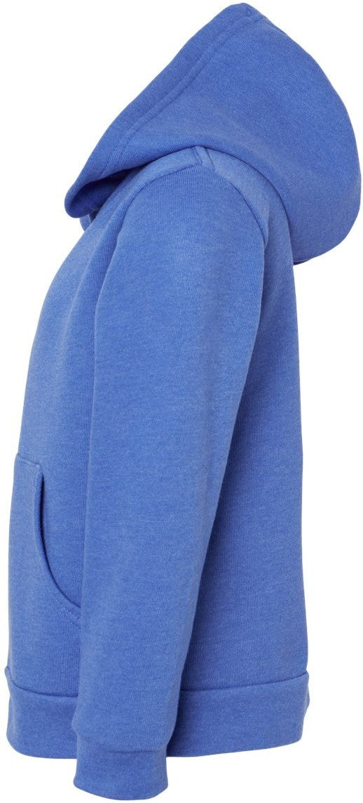 Left View of Heather True Royal Toddler Sponge Fleece Full-Zip Hoodie - 3739T