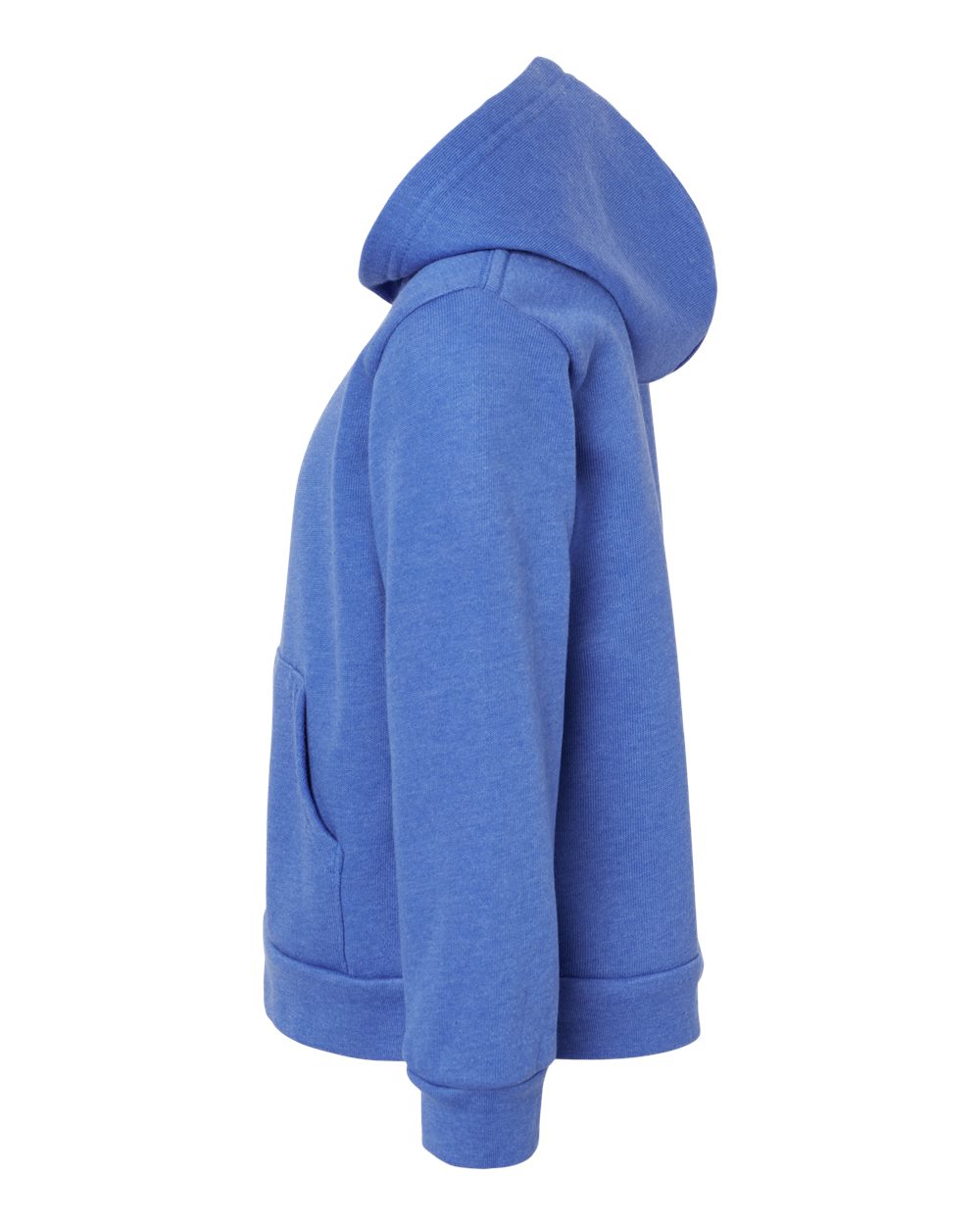 Left View of Heather True Royal Toddler Sponge Fleece Pullover Hoodie - 3719T