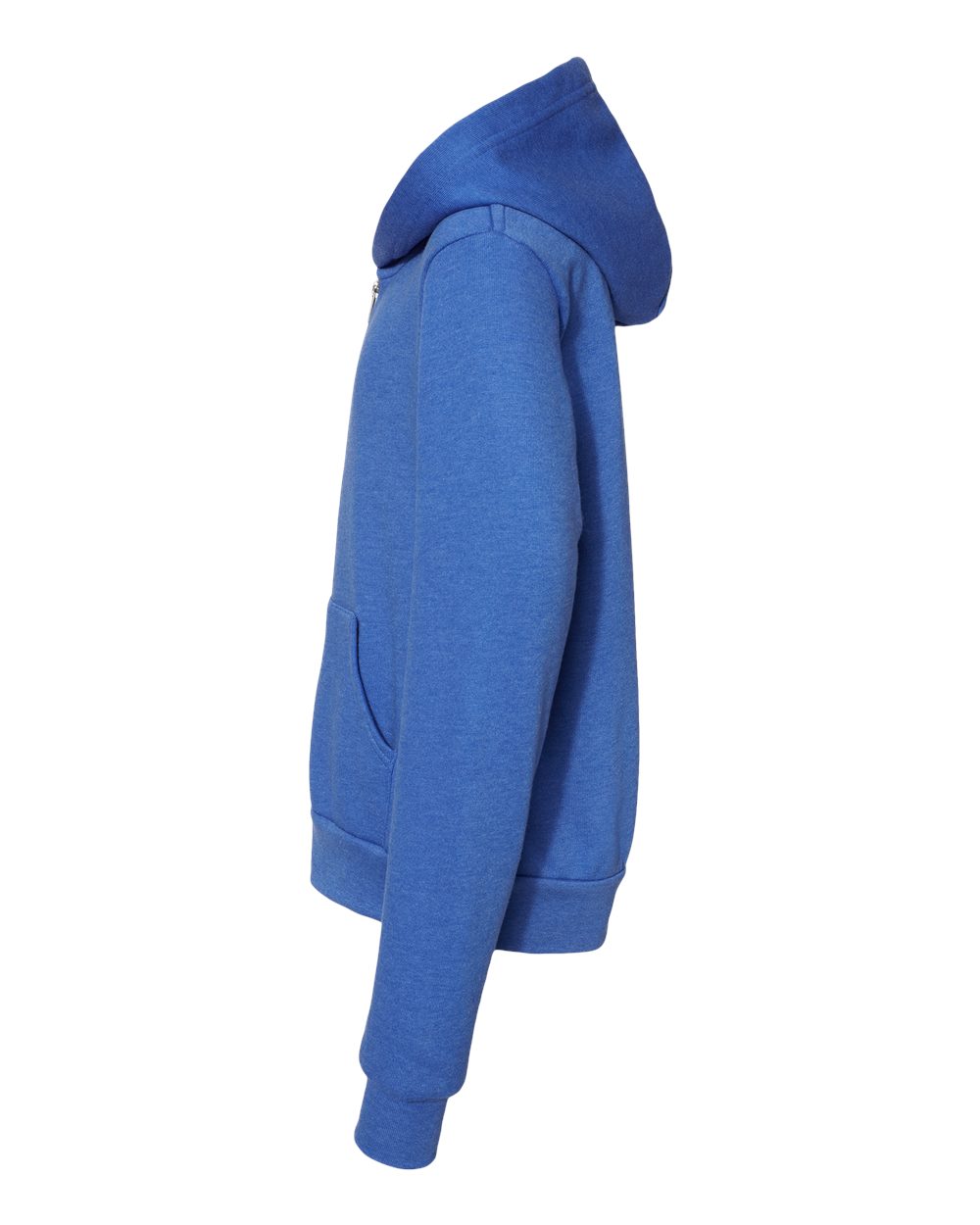 Left View of Heather True Royal Youth Sponge Fleece Full-Zip Hoodie - 3739Y