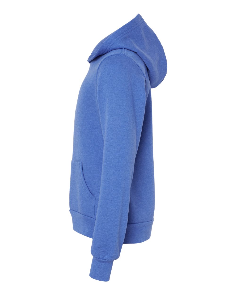 Left View of Heather True Royal Youth Sponge Fleece Hoodie - 3719Y