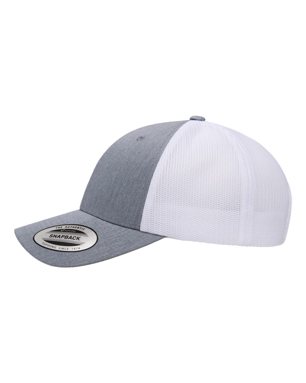 Left View of Heather/ White Elite Cap - 6601
