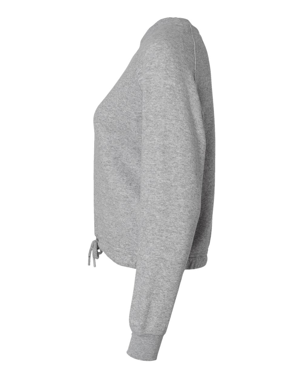Left View of Heather Women's Relaxed 3-End Boxy Fleece Crewneck Sweatshirt - 3528