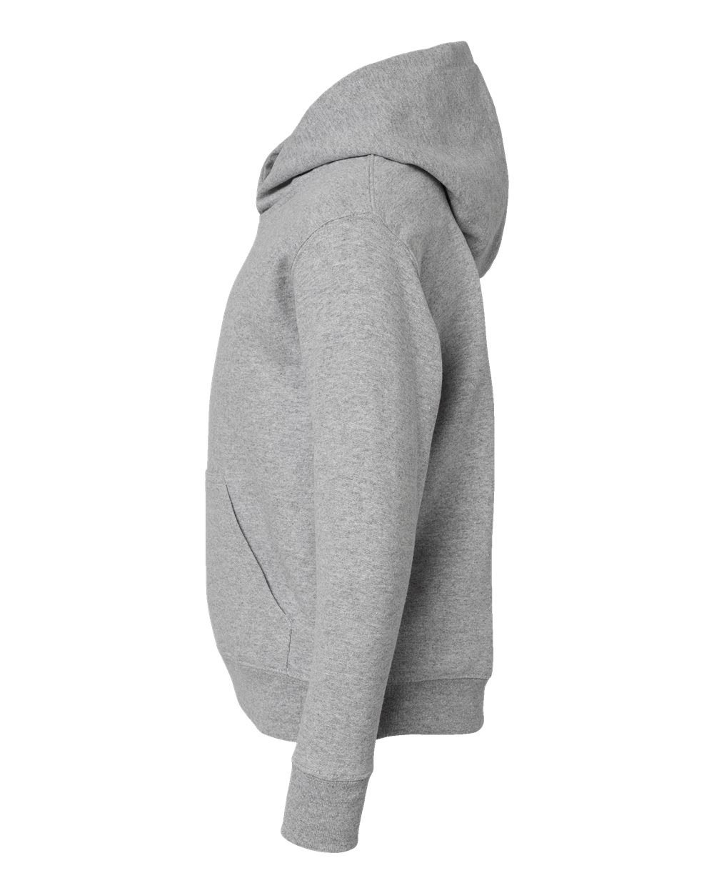 Left View of Heather Youth Fleece Hoodie - 2296