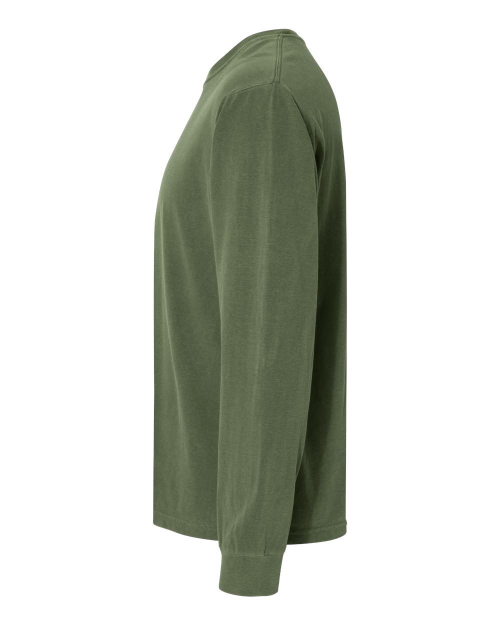 Left View of Hemp Garment-Dyed Heavyweight Long Sleeve T-Shirt - 6014