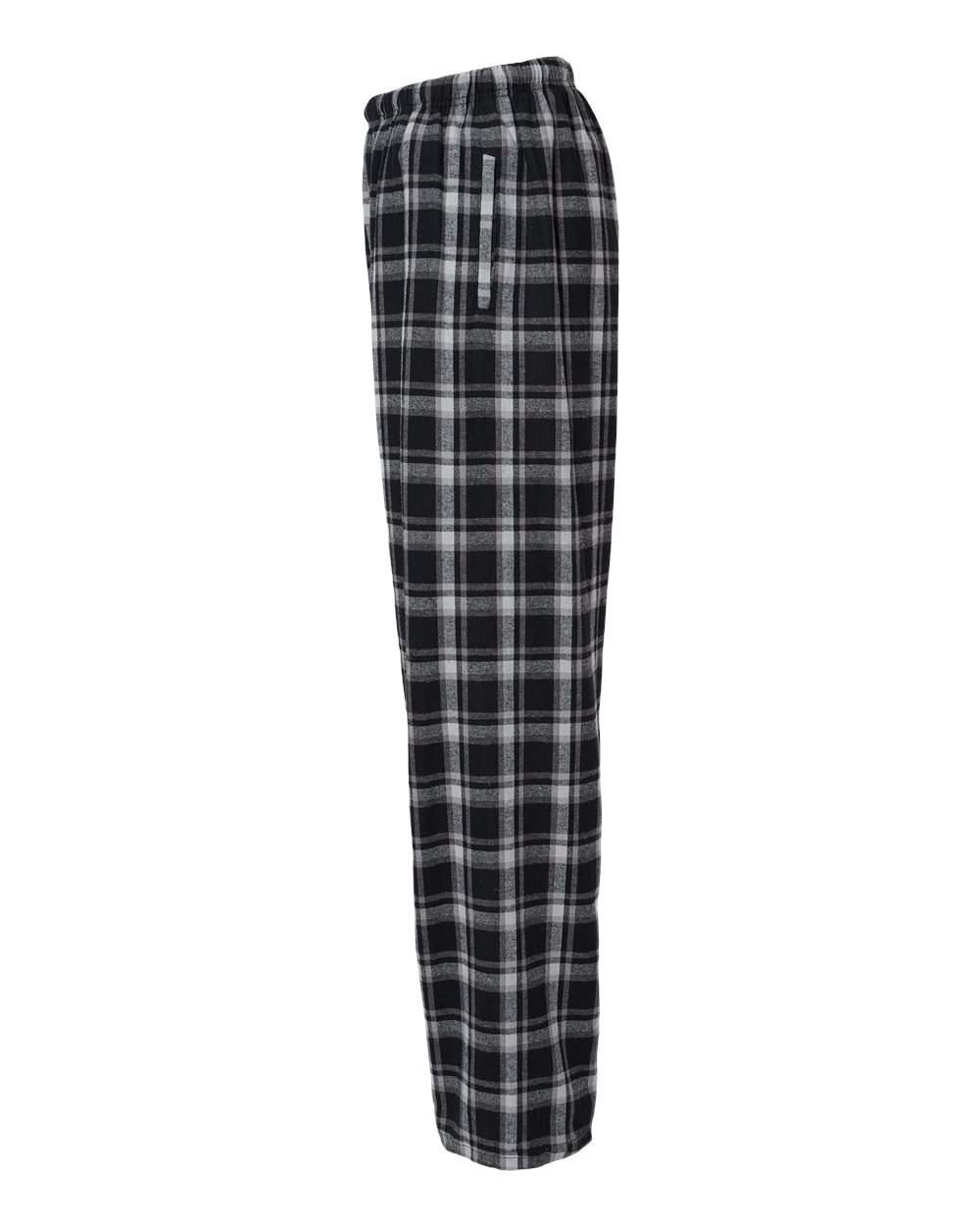 Left View of Heritage Black Plaid Harley Flannel Pants - BM6624