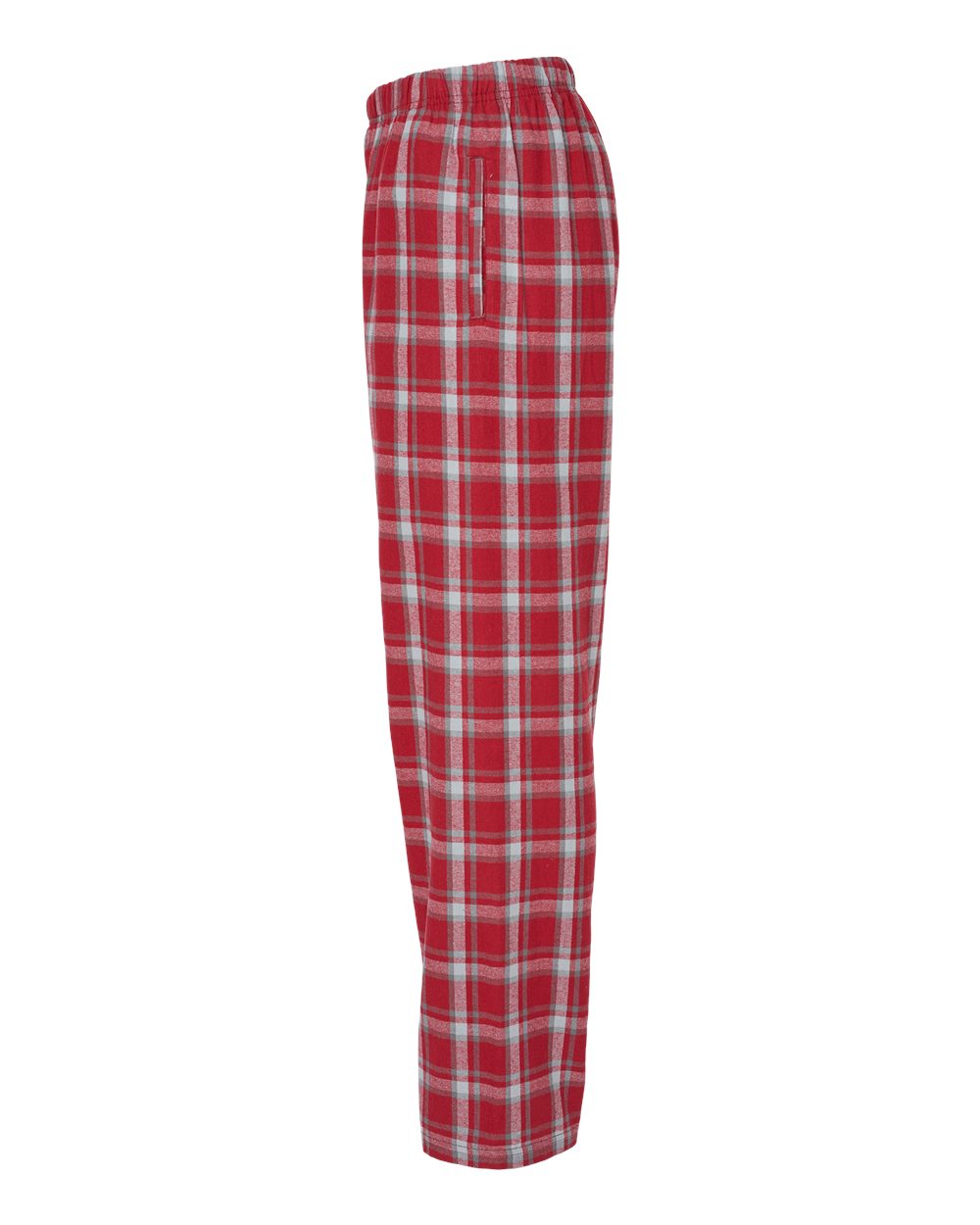 Left View of Heritage Garnet Plaid Harley Flannel Pants - BM6624