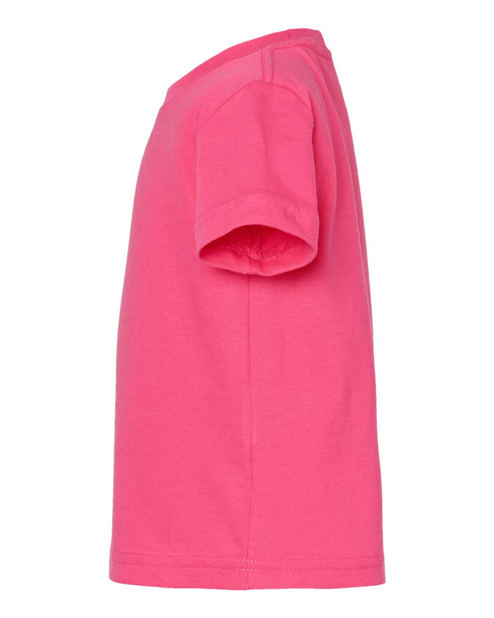 Left View of Hot Pink Infant Fine Jersey Tee - 3322