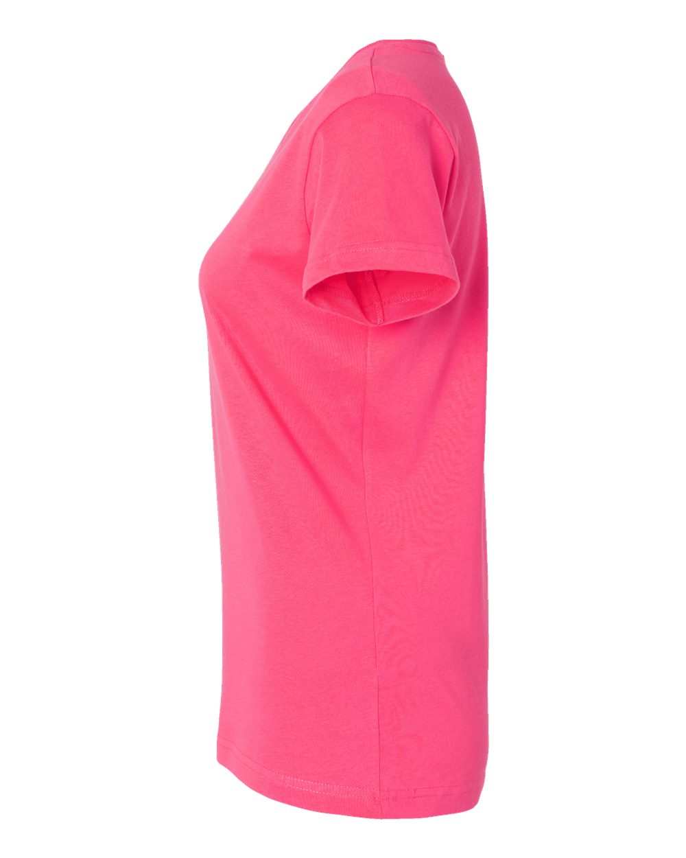 Left View of Hot Pink Women's Fine Jersey Tee - 3516