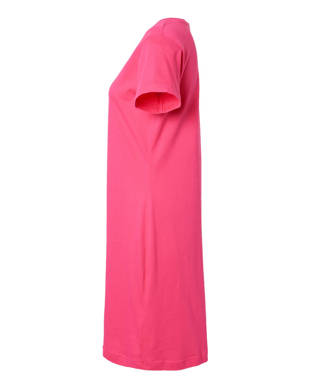 Left View of Hot Pink Women's Fine Jersey V-Neck Coverup - 3522