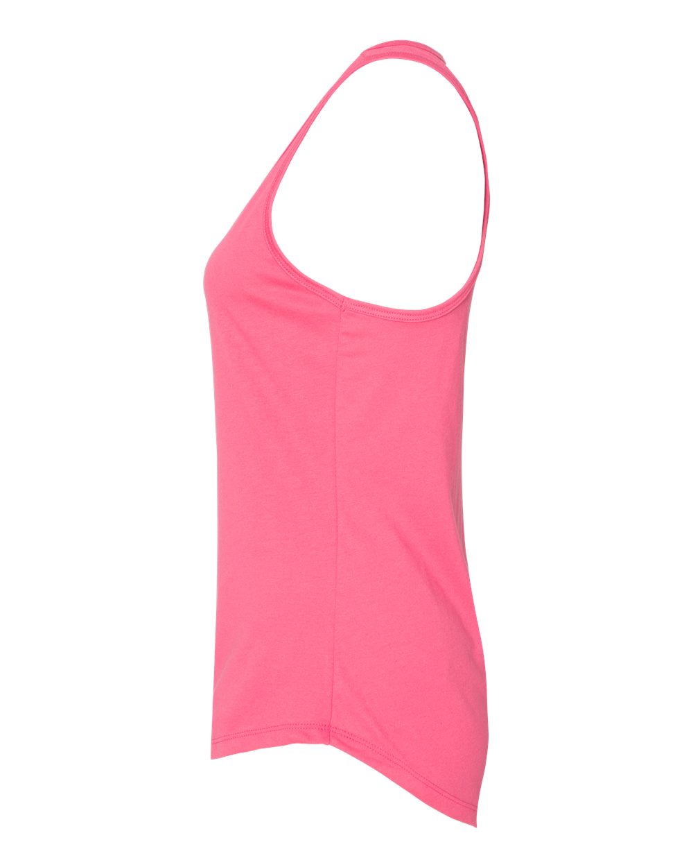Left View of Hot Pink Women's Gathered Racerback Tank - 6338