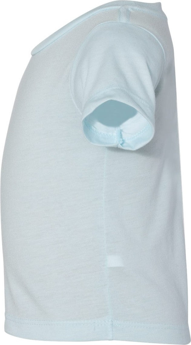 Left View of Ice Blue Triblend Infant Triblend Tee - 3413B