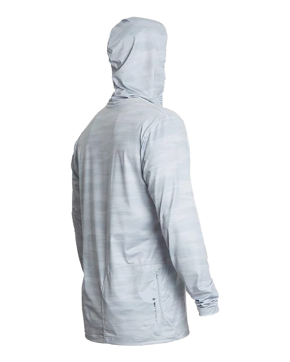 Left View of Ice Camo Low Pro Tech Hooded Long Sleeve T-Shirt - MVLPRH8