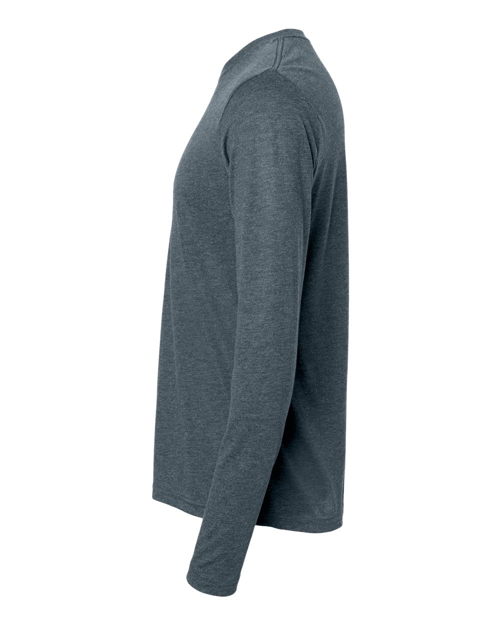 Left View of Indigo Triblend Long Sleeve T-Shirt - 6071