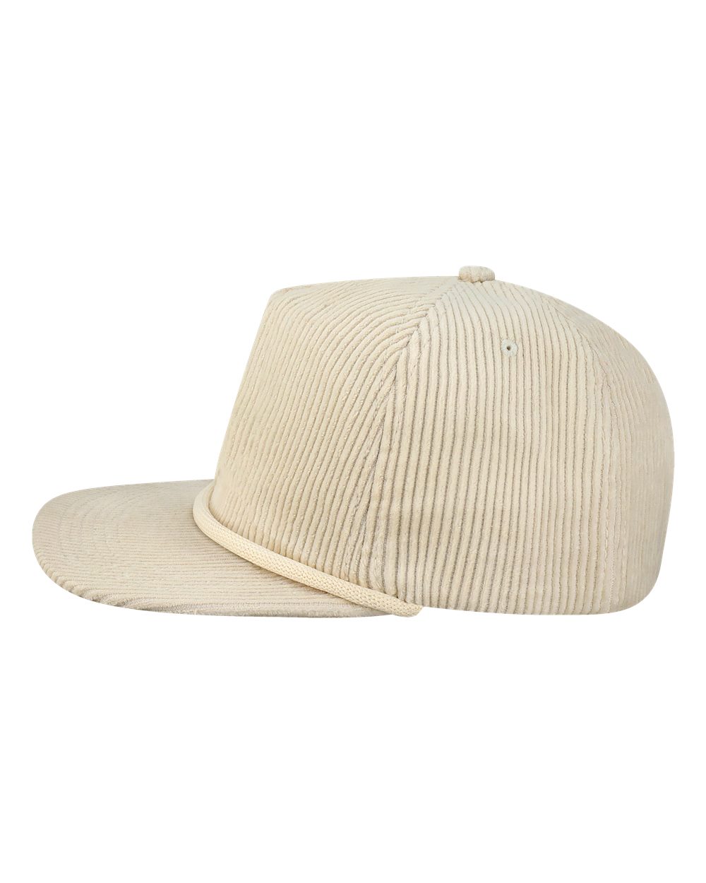 Left View of Ivory Corduroy Unstructured with Rope Cap - WILSON