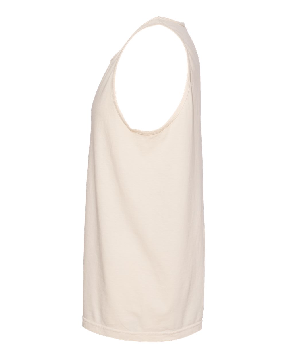 Left View of Ivory Garment-Dyed Heavyweight Tank Top - 9360