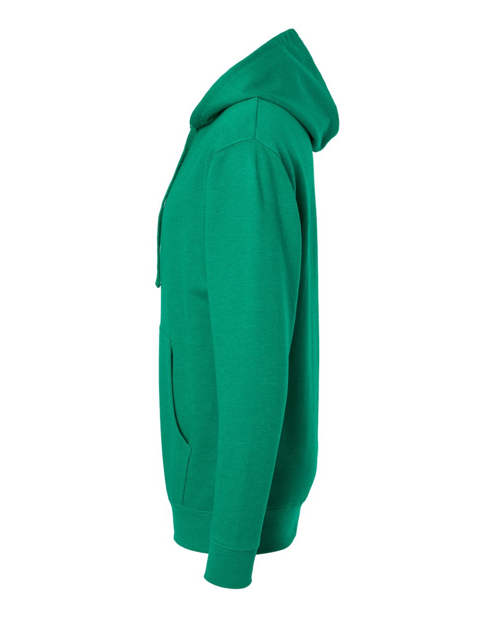 Left View of Kelly Green Heather Midweight Hooded Sweatshirt - SS4500