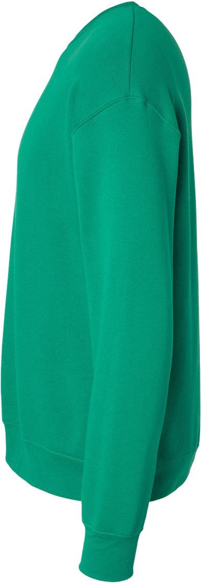 Left View of Kelly Sponge Fleece Drop Shoulder Crewneck Sweatshirt - 3945