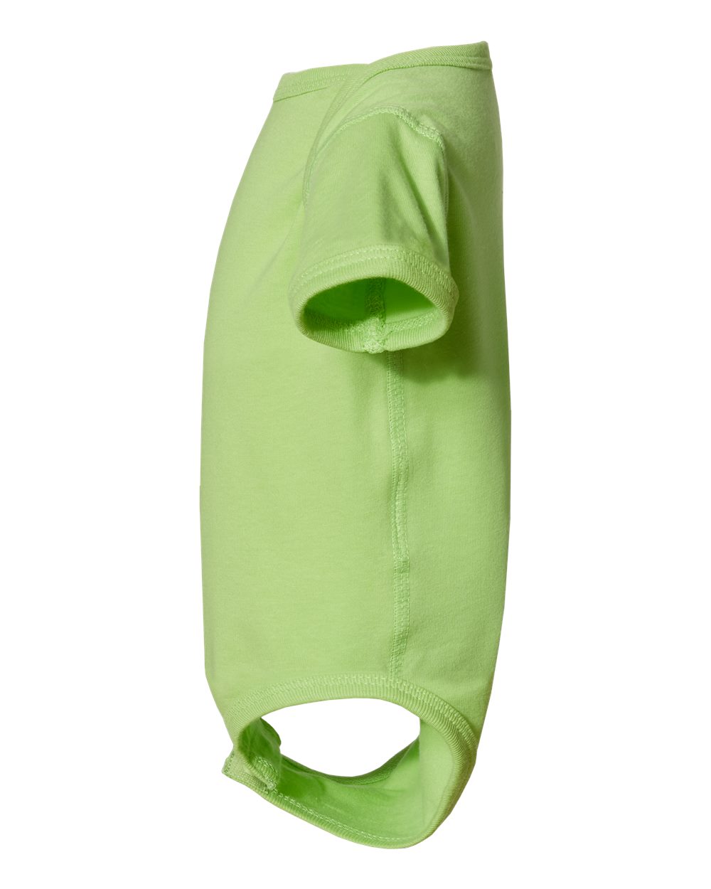 Left View of Key Lime Infant Fine Jersey Bodysuit - 4424