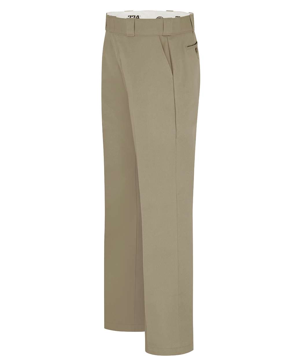 Left View of Khaki - 28I Women's Work Pants - FP74