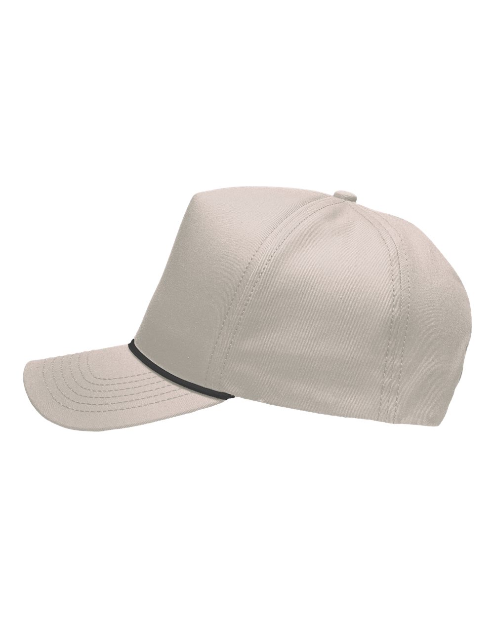 Left View of Khaki Five-Panel Rope Heritage Fit Cap - SP1300