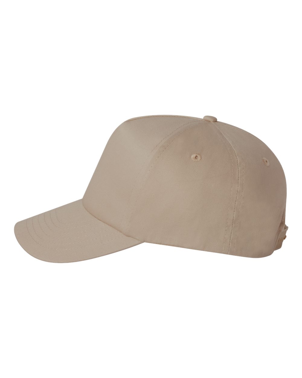 Left View of Khaki Five-Panel Twill Cap - 8869