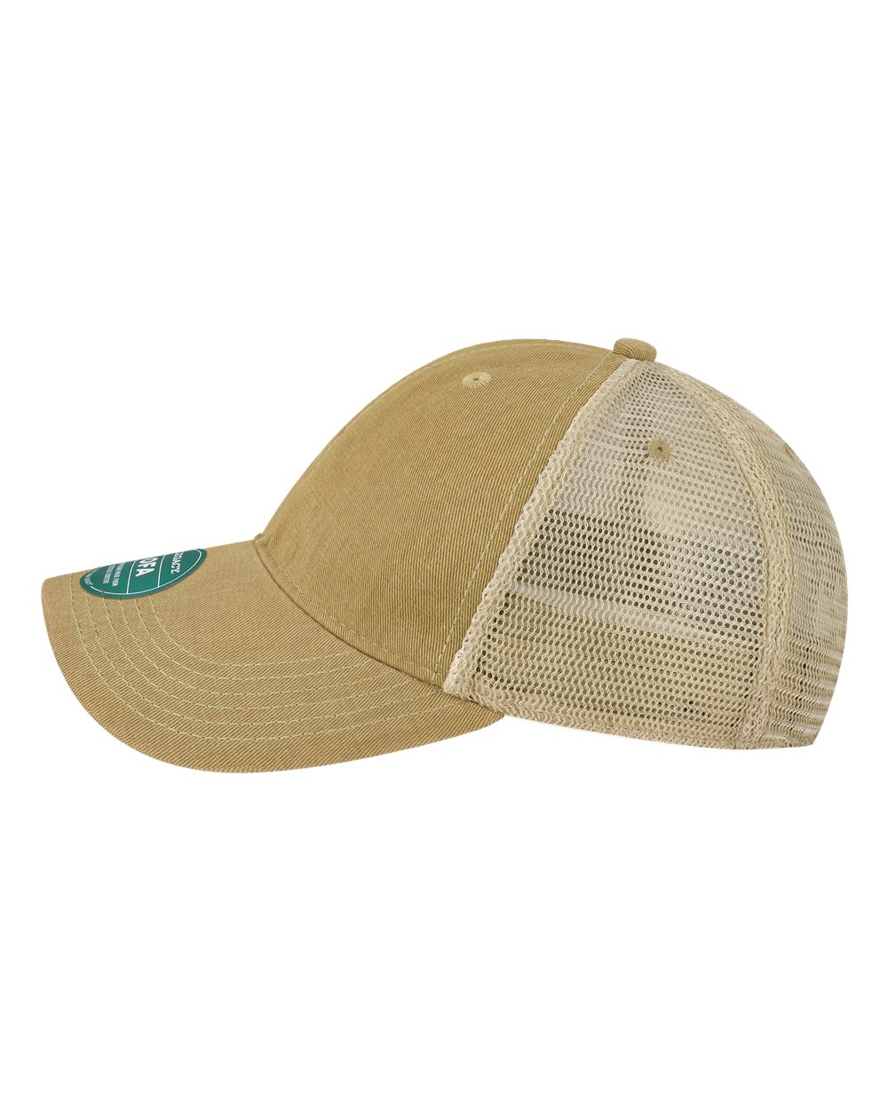 Left View of Khaki/ Khaki Old Favorite Trucker Cap - OFA