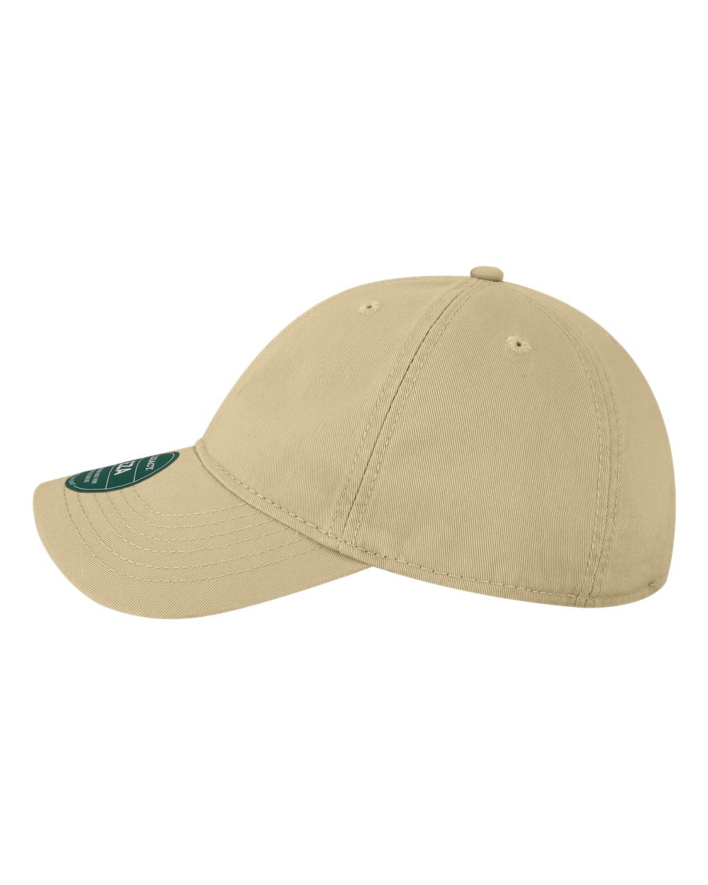 Left View of Khaki Relaxed Twill Dad Hat - EZA