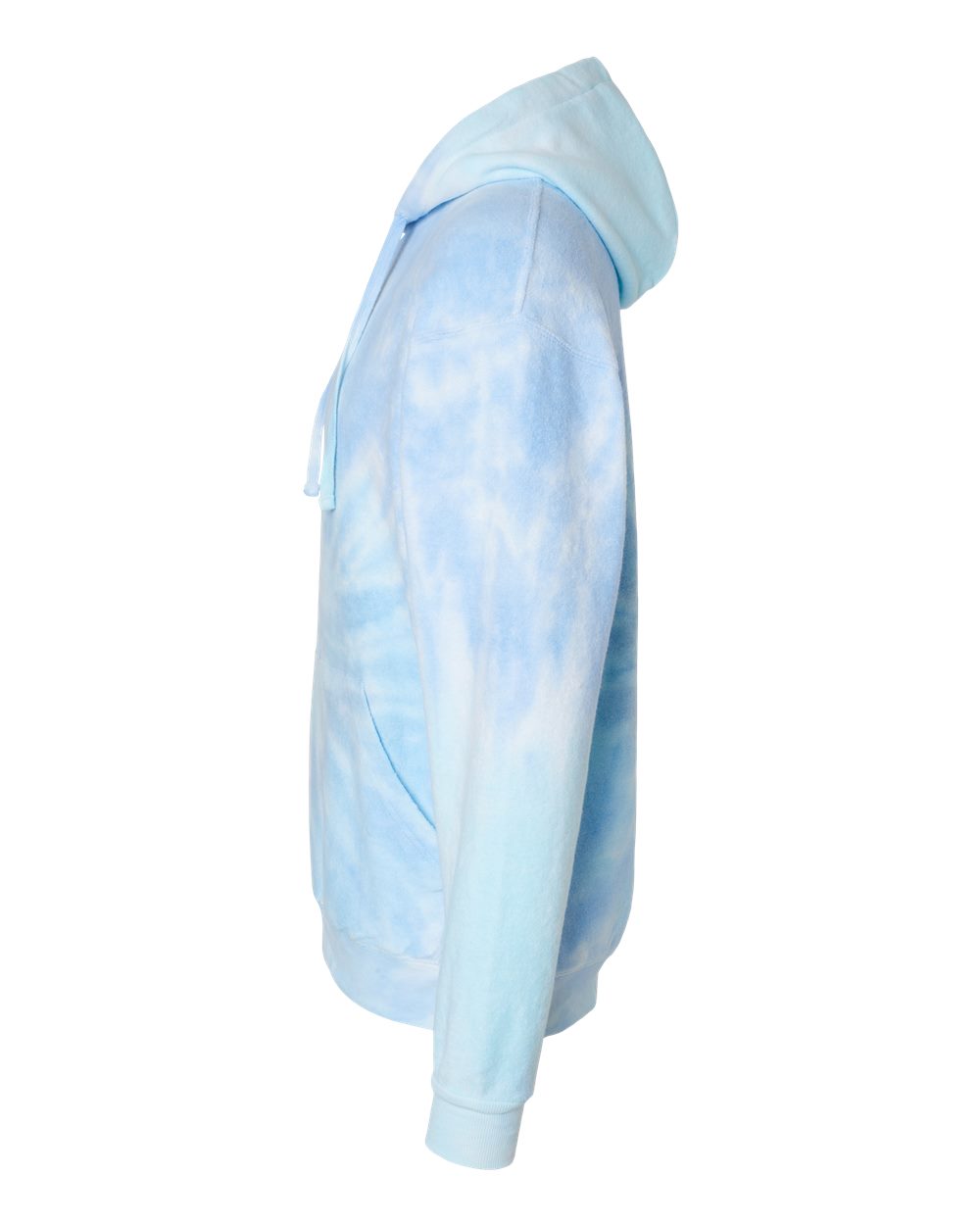 Left View of Lagoon Tie-Dyed Cloud Fleece Hooded Sweatshirt - 8600