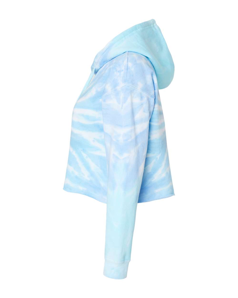 Left View of Lagoon Women's Tie-Dyed Crop Hooded Sweatshirt - 8333