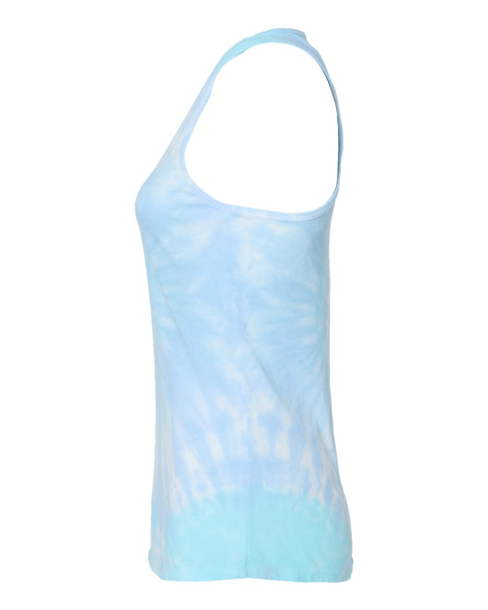 Left View of Lagoon Women's Tie-Dyed Racerback Tank Top - 3400