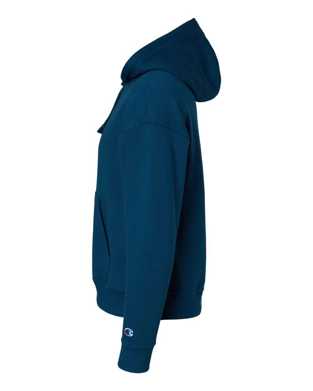 Left View of Late Night Blue Women's Powerblend® Hooded Sweatshirt - S760