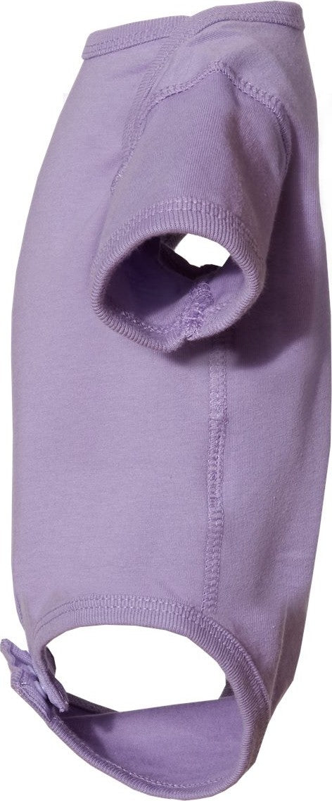 Left View of Lavender Infant Fine Jersey Bodysuit - 4424