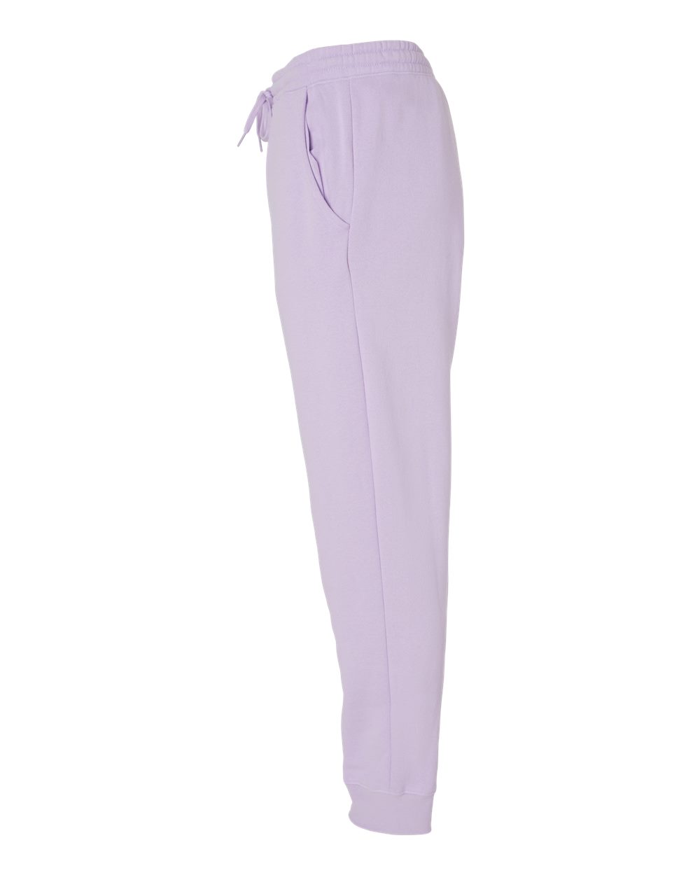 Left View of Lavender Midweight Fleece Pants - IND20PNT