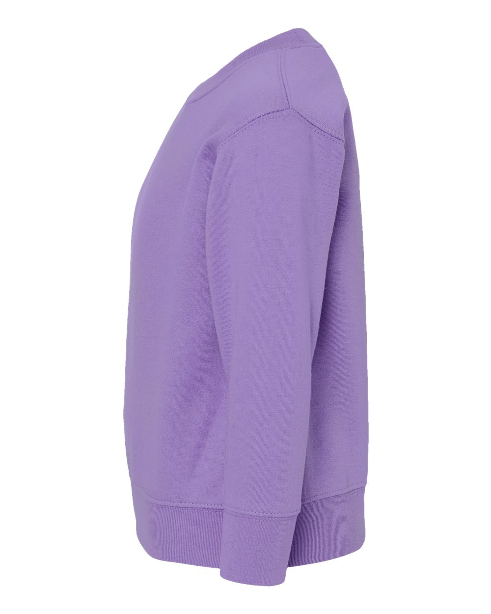 Left View of Lavender Toddler Fleece Crewneck Sweatshirt - 3317